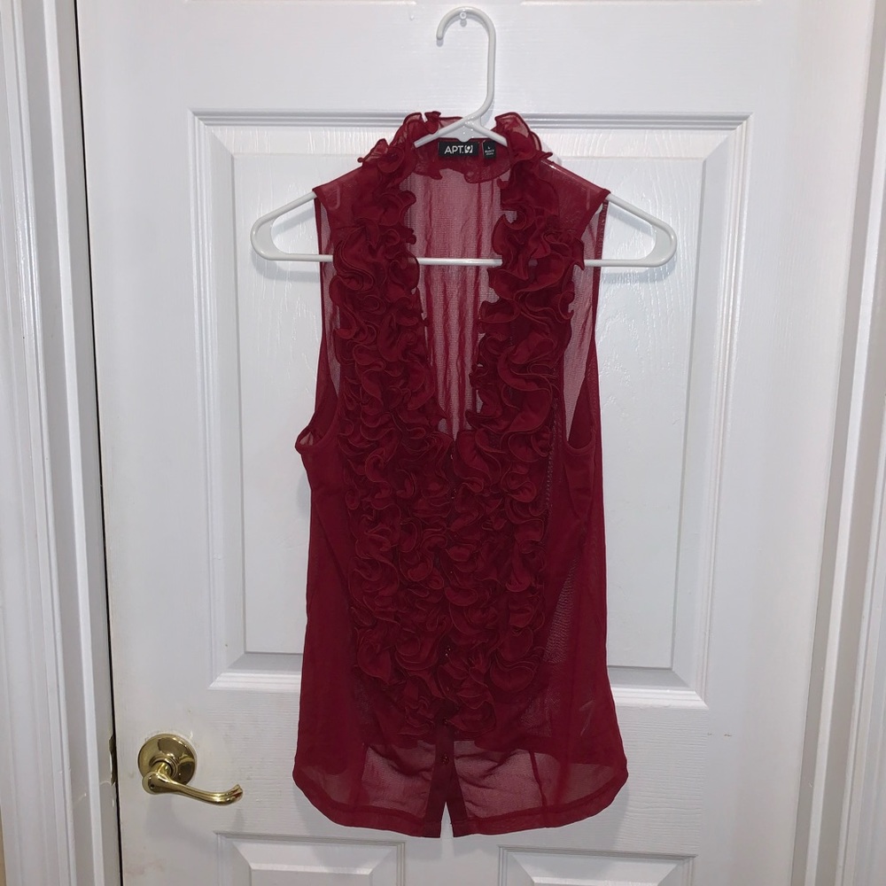 Red Sheer Blouse